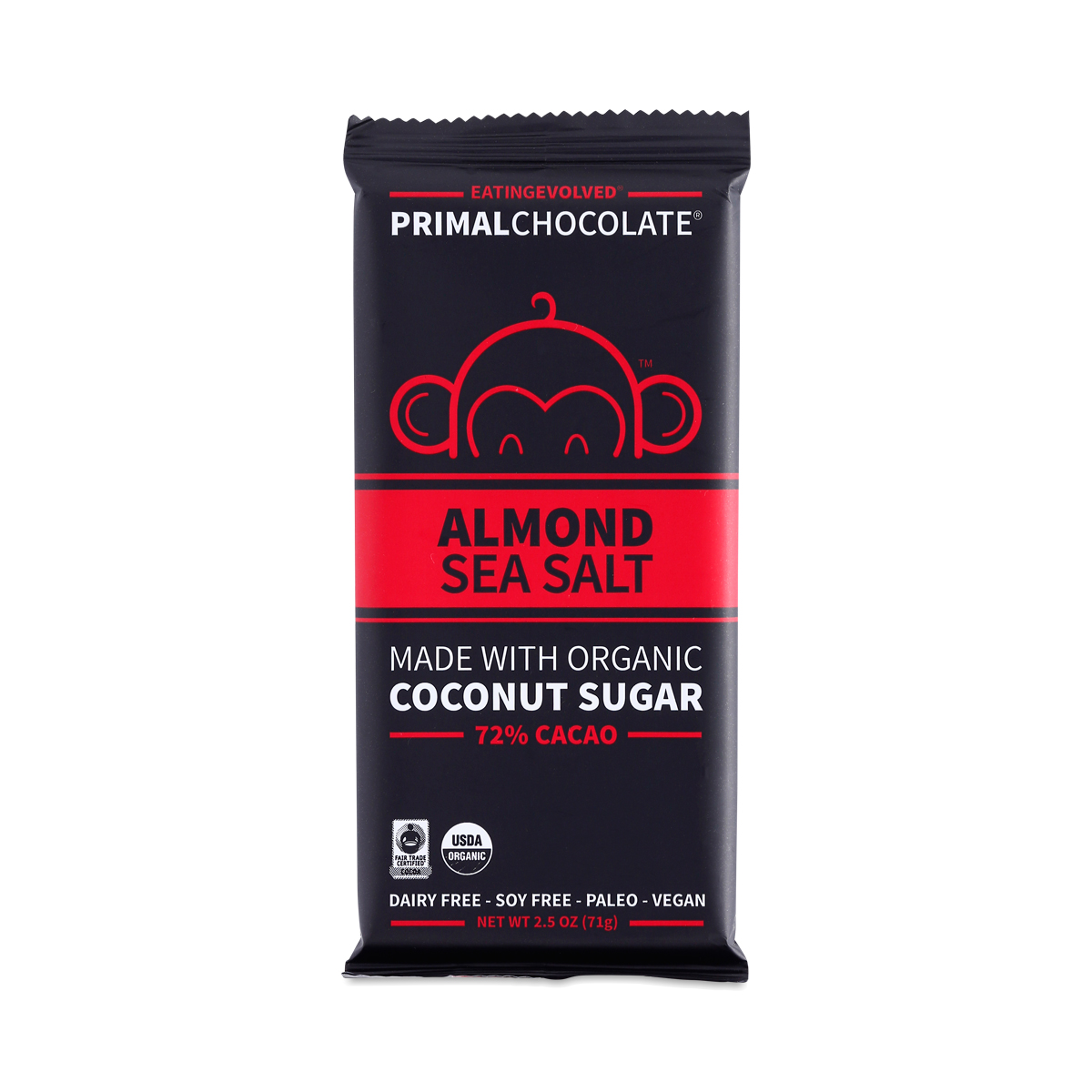 72% Almond & Sea Salt Primal Chocolate