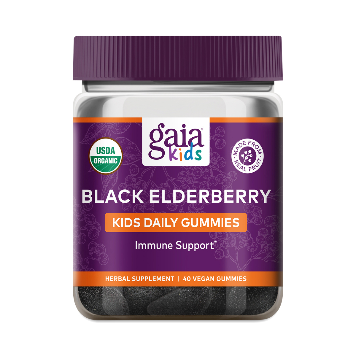 Gaia Herbs GaiaKids Black Elderberry Kids Daily Gummies Thrive Market