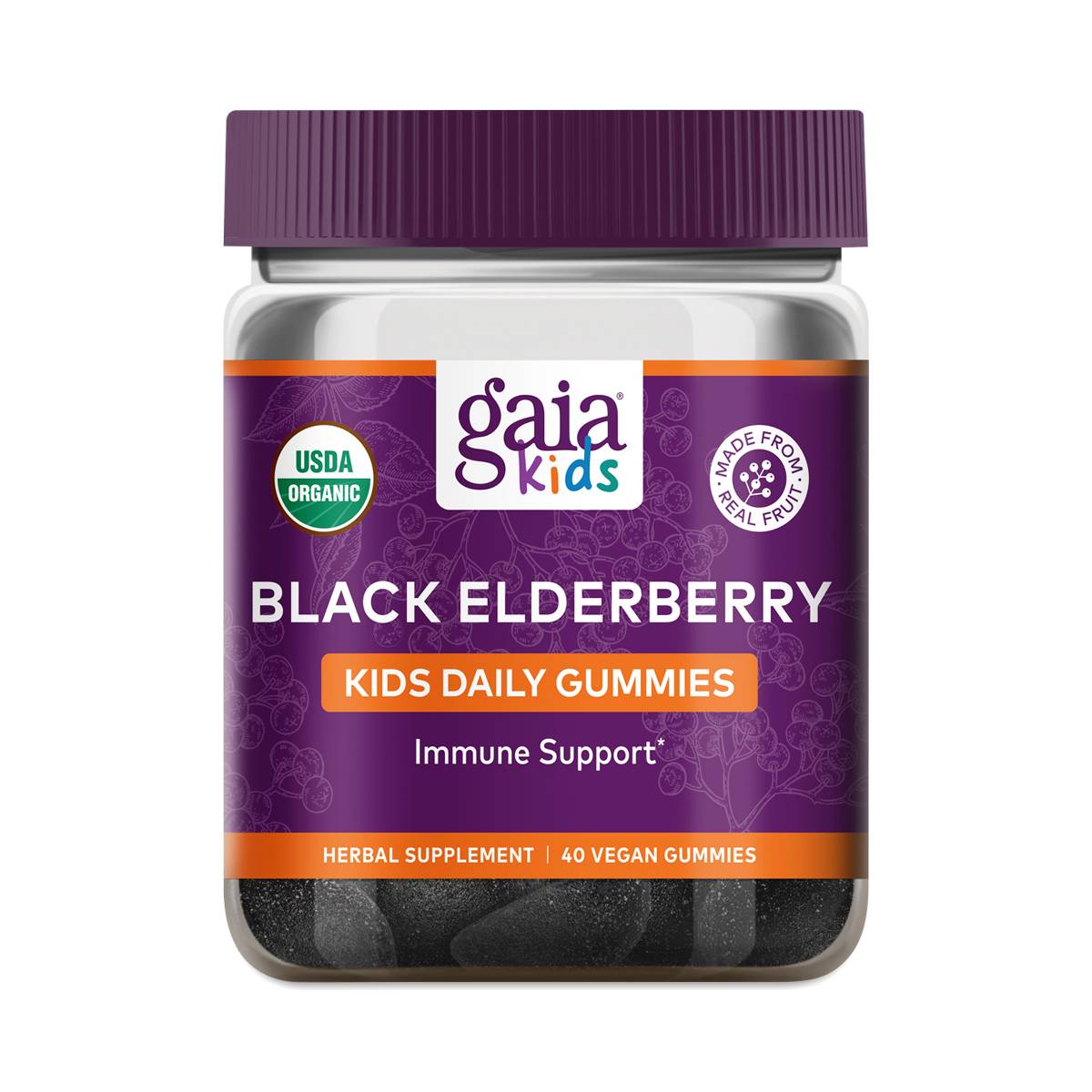 GaiaKids Black Elderberry Kids Daily Gummies