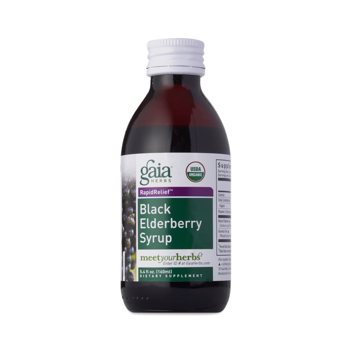 Rapid Relief Black Elderberry Syrup by Gaia Herbs Thrive Market