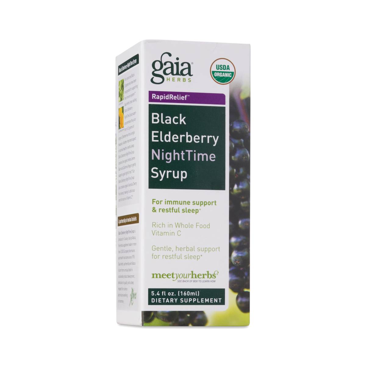 Black Elderberry Nighttime Syrup by Gaia Herbs Thrive Market