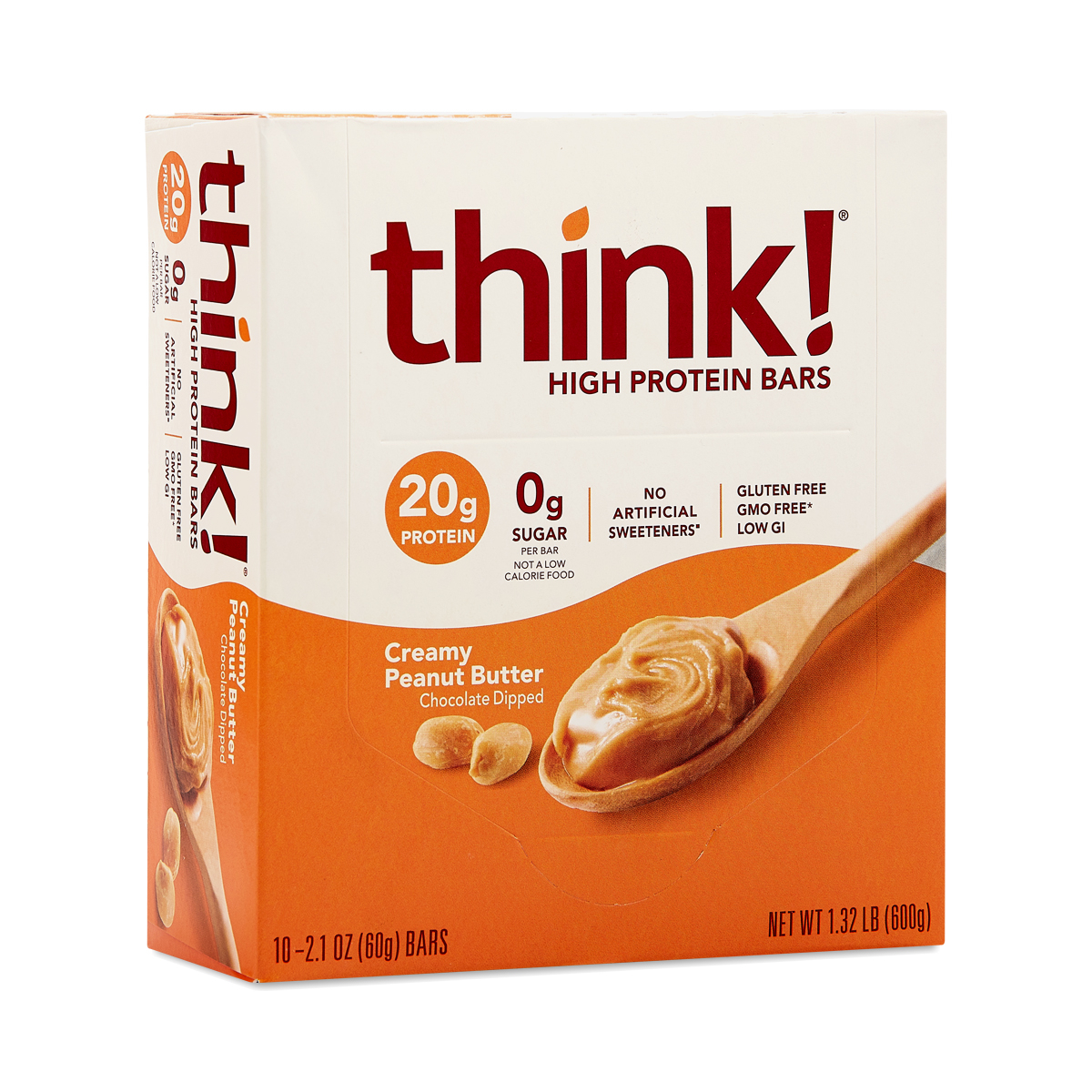 Creamy Peanut Butter Protein Bars by Think Thin Thrive Market