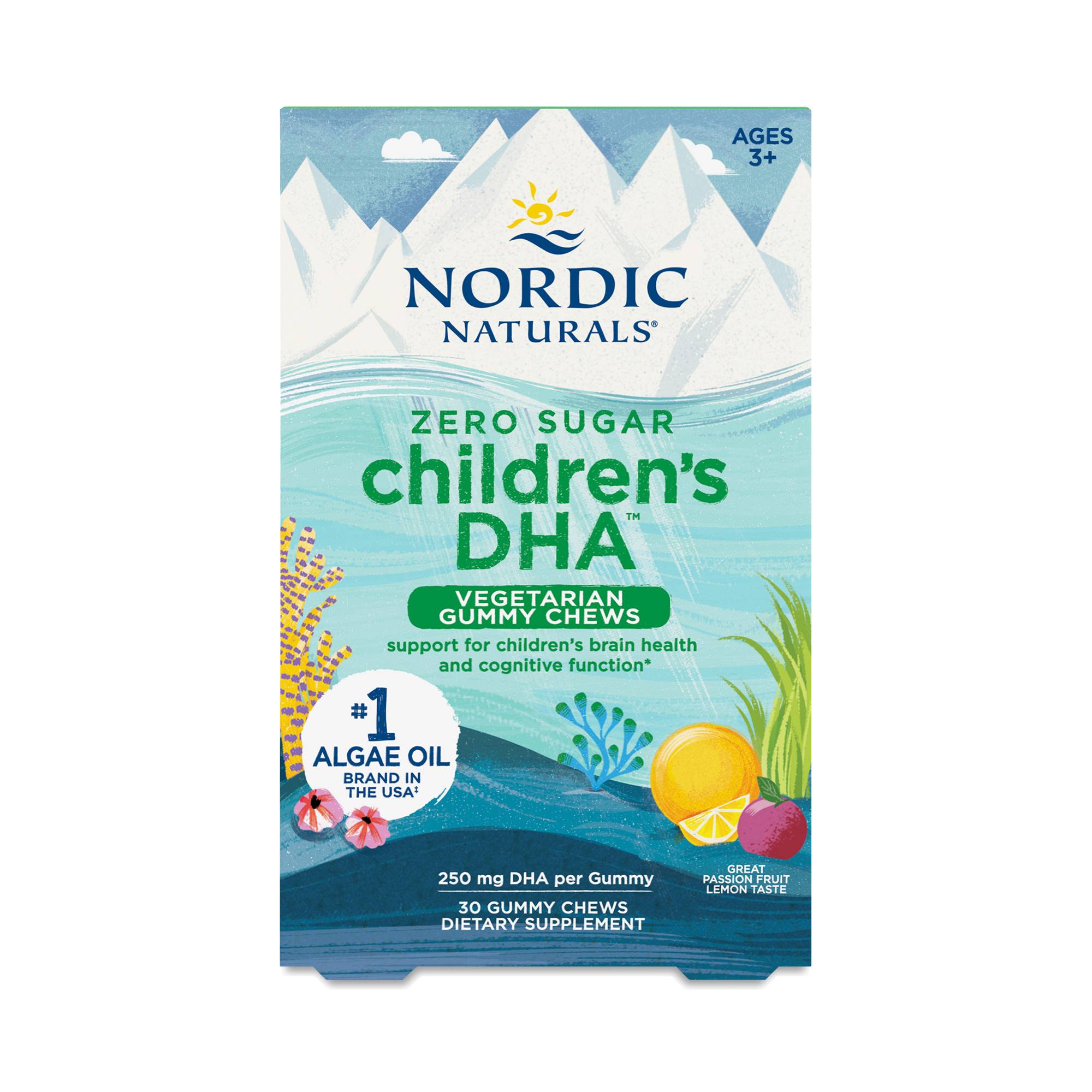 Zero Sugar Childrens DHA Gummies, Passion Fruit Lemon