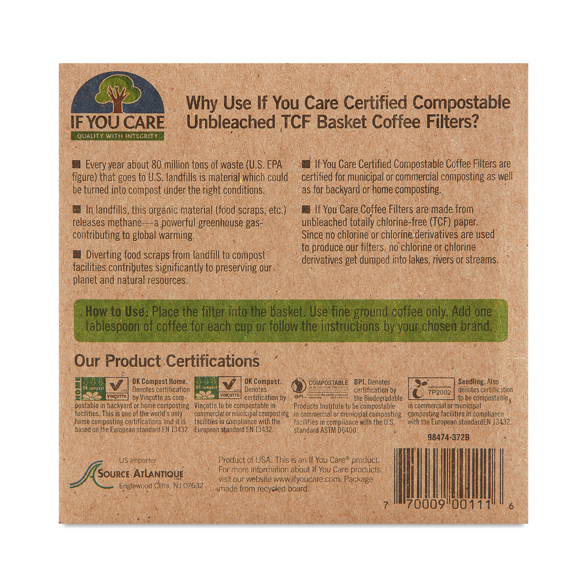 8 in. Certified Compostable Coffee Filters Thrive Market