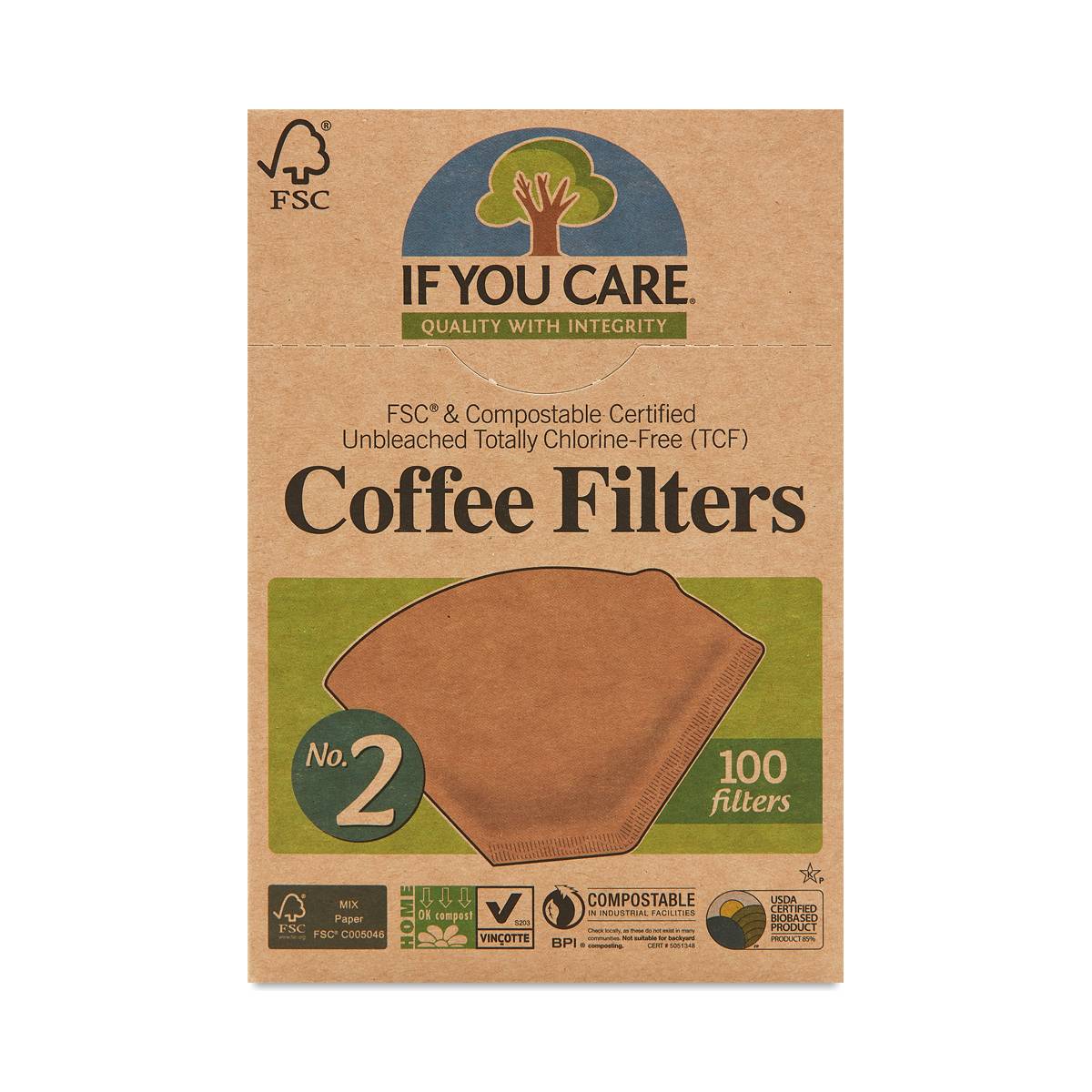 2 Cone Compostable Certified Coffee Filters Thrive Market