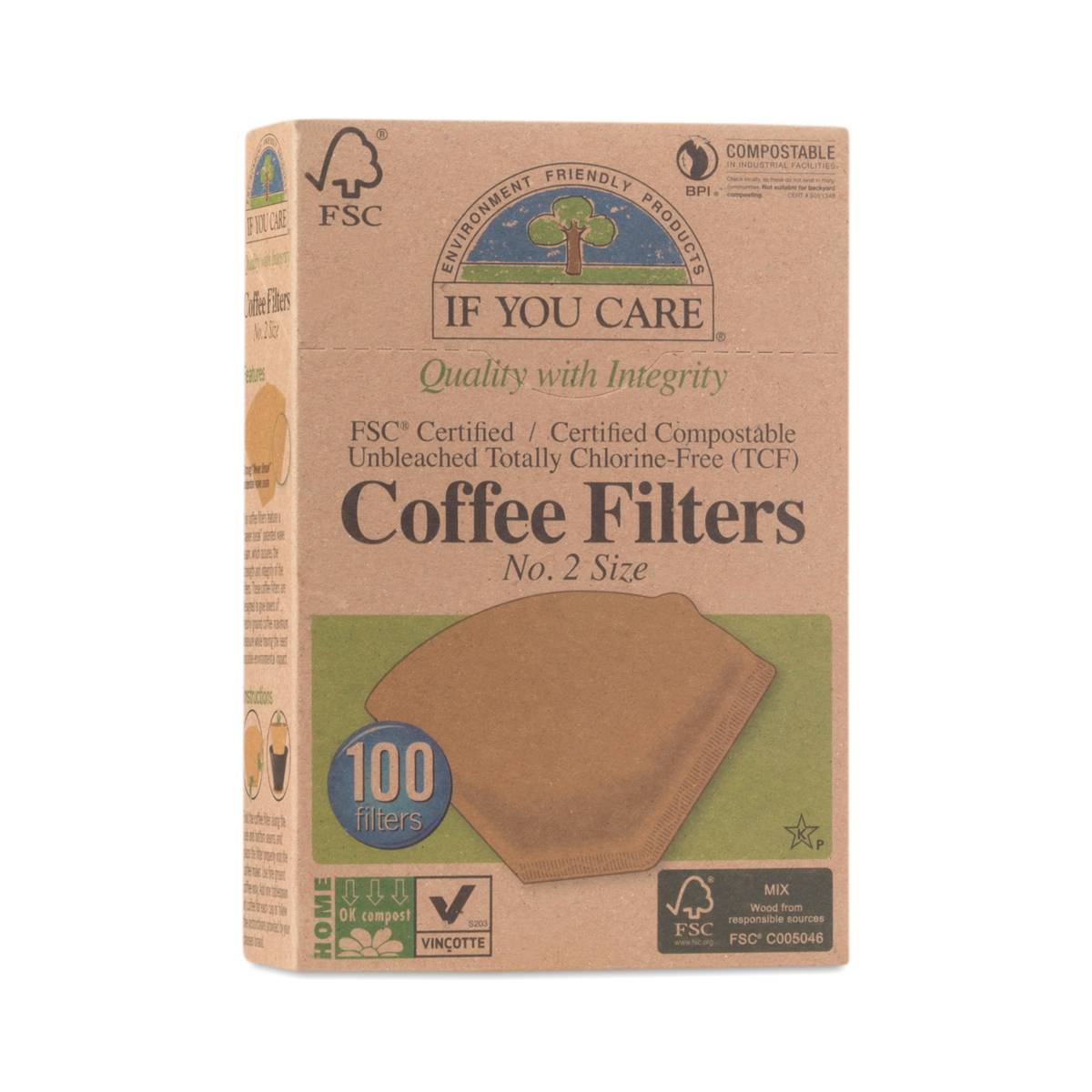 2 Cone Compostable Certified Coffee Filters Thrive Market