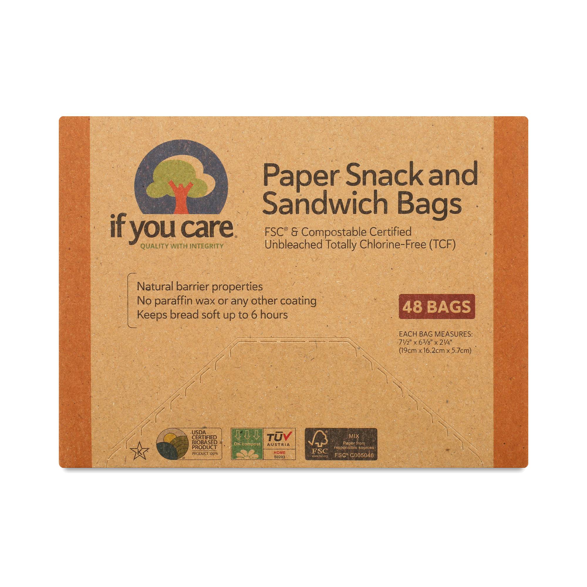 Compostable Paper Snack and Sandwich Bags