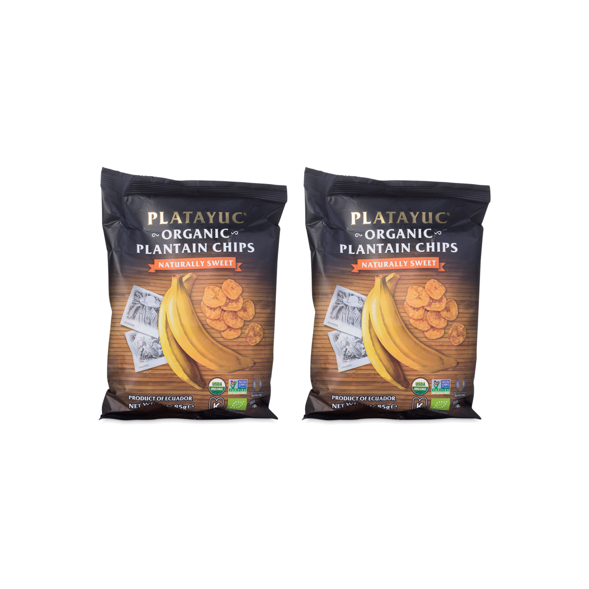 Organic Plantain Chips, Naturally Sweet, 2 Pack