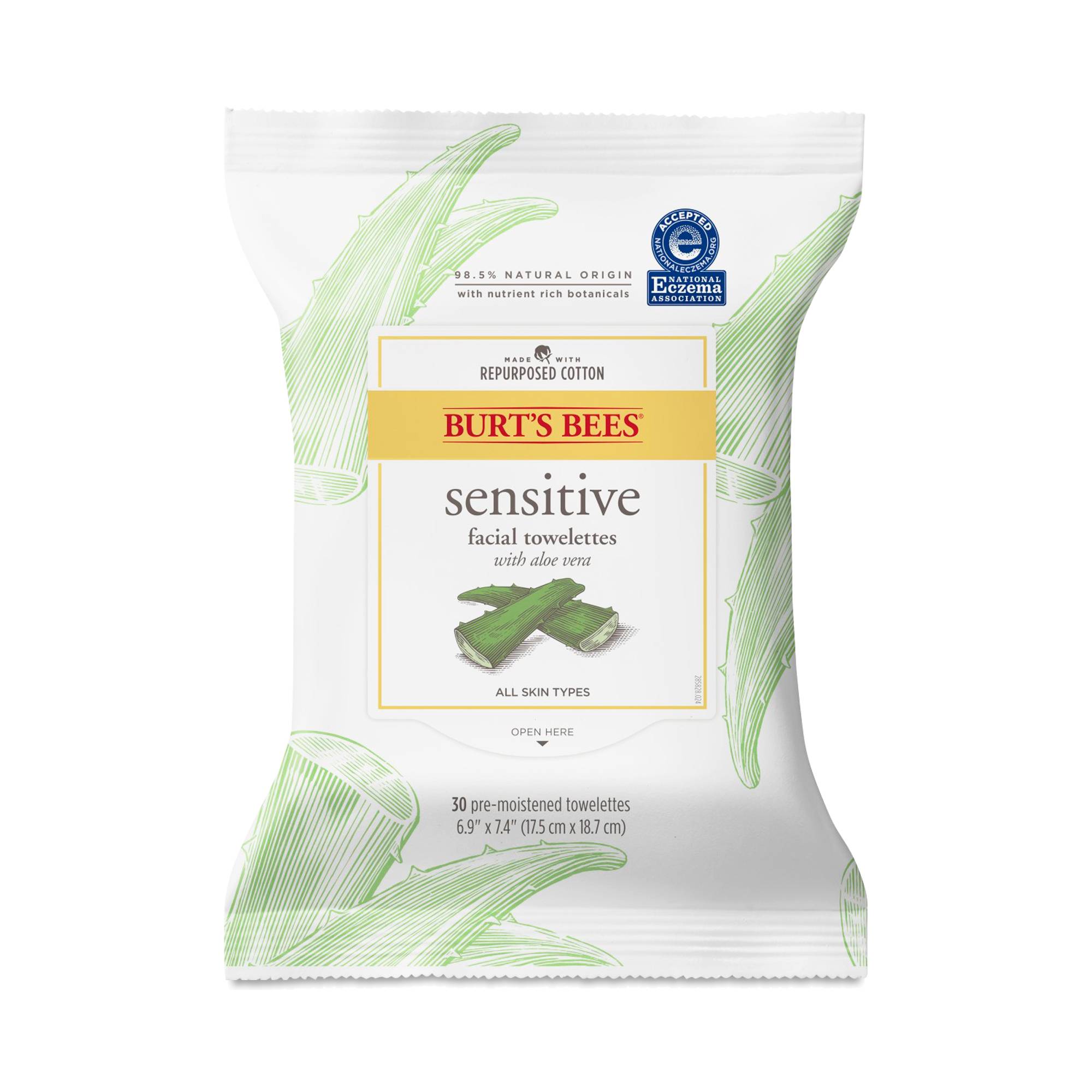 Sensitive Facial Cleanser Towelettes and Makeup Remover Wipes with Aloe Extract