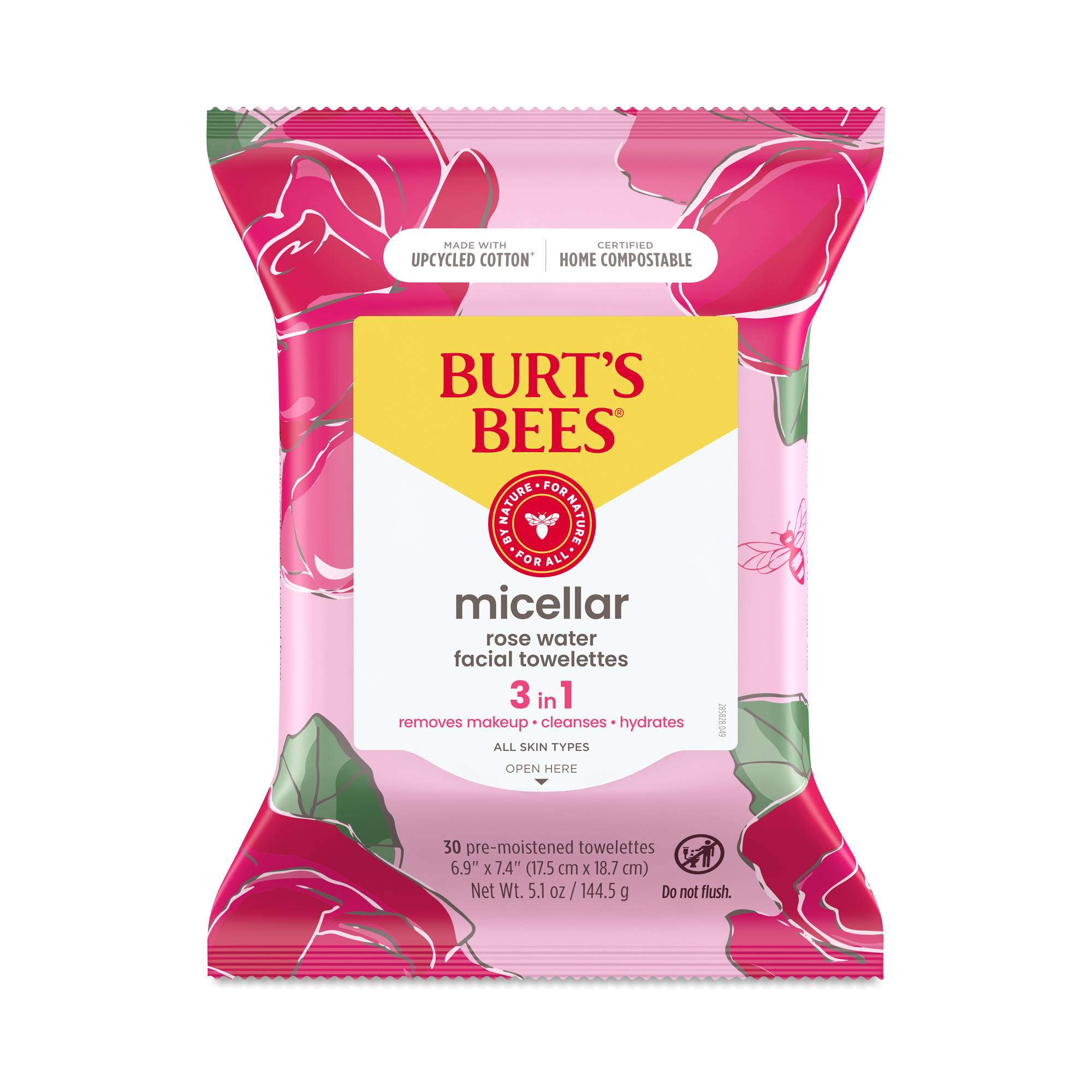 Micellar Makeup Removing Towelettes, Rose