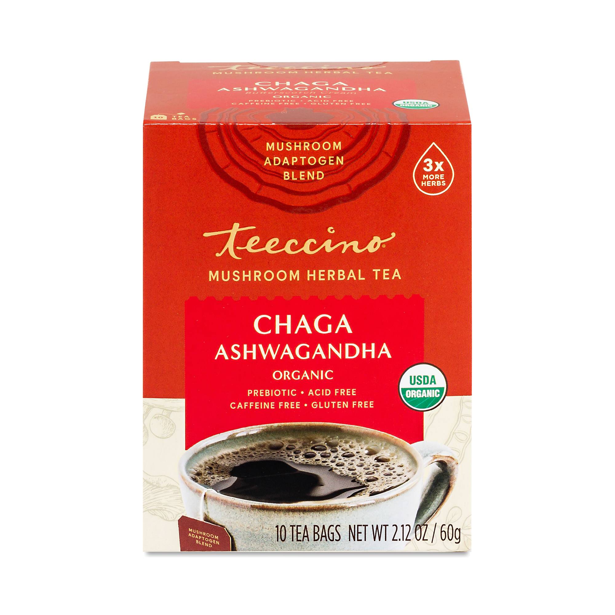 Mushroom Herbal Tea, Chaga Ashwagandha Butterscotch Cream