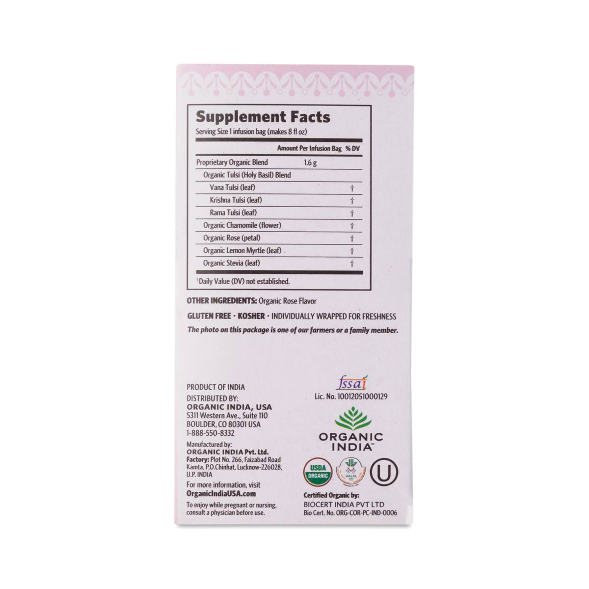 Tulsi Sweet Rose Tea by Organic India Thrive Market