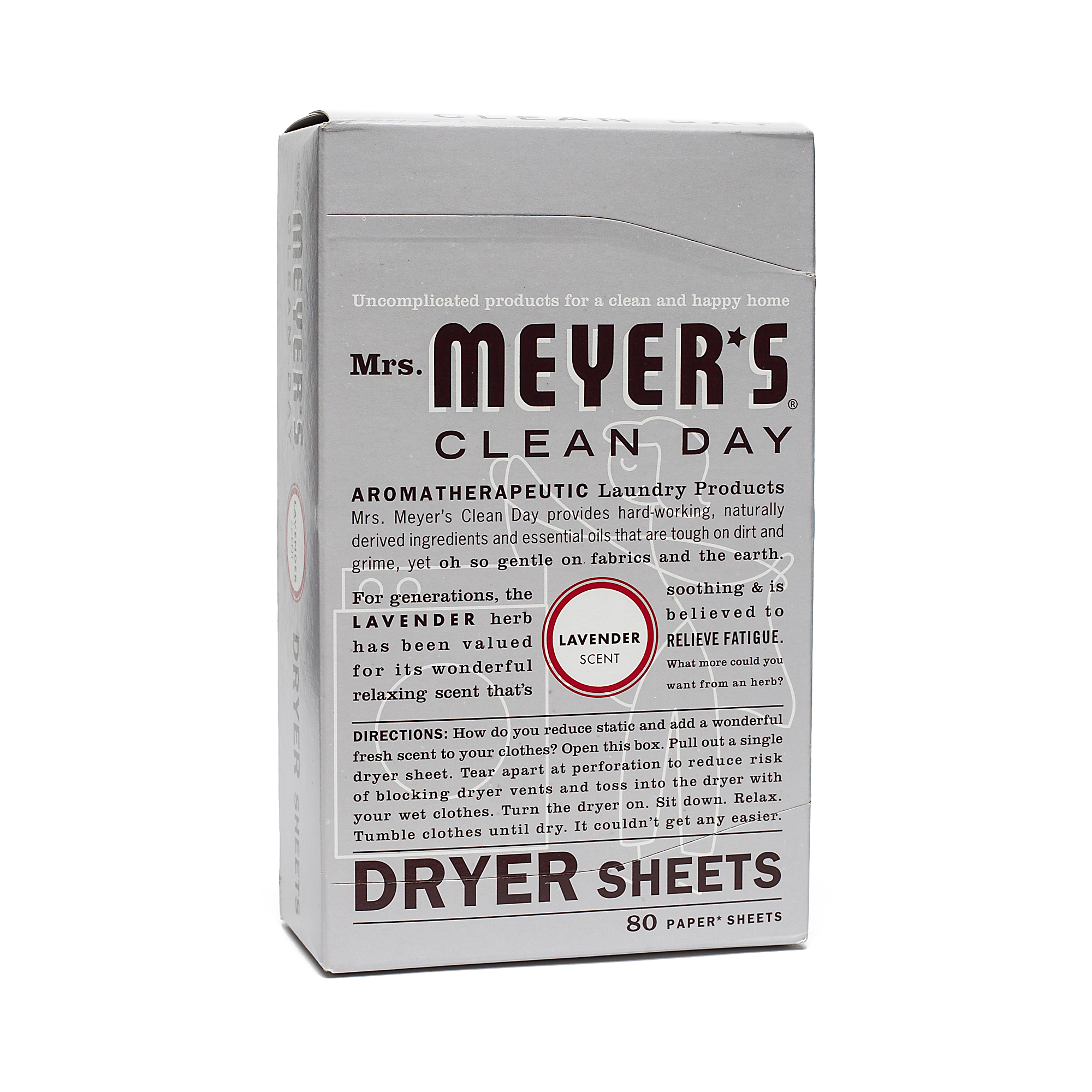 Mrs. Meyer's Clean Day Dryer Sheets, Lavender, 80 ct