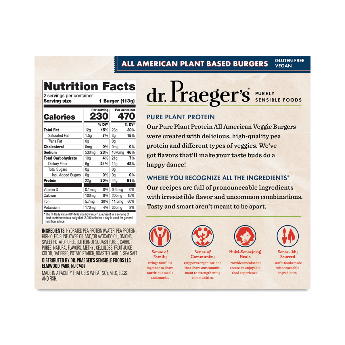 Dr.Praeger's Veggie Burger, All American | Thrive Market