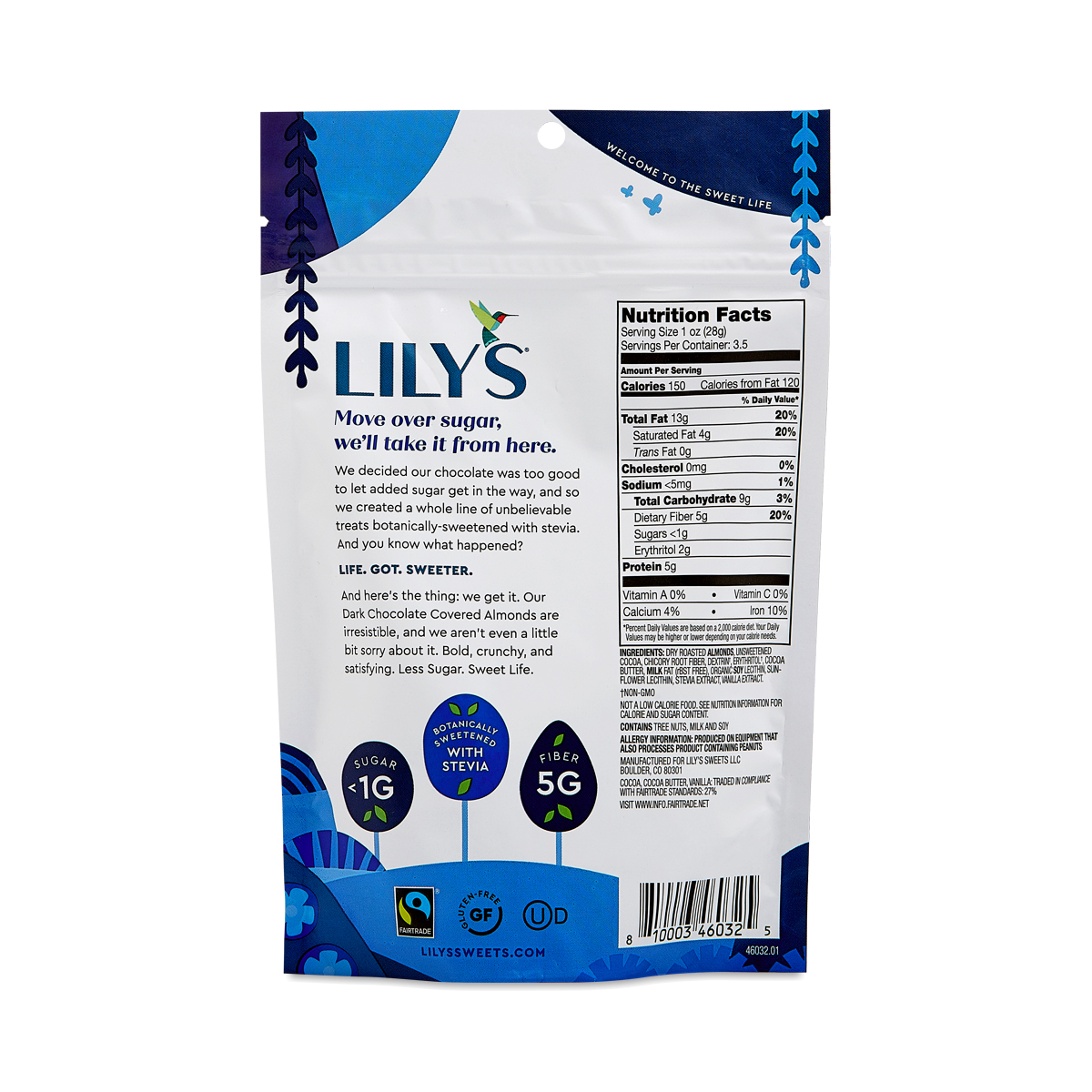 Lily's Sweets Dark Chocolate Covered Almonds Thrive Market