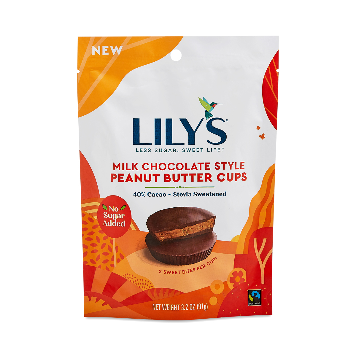 Lily's Sweets Milk Chocolate Peanut Butter Cups 3.2 oz pouch