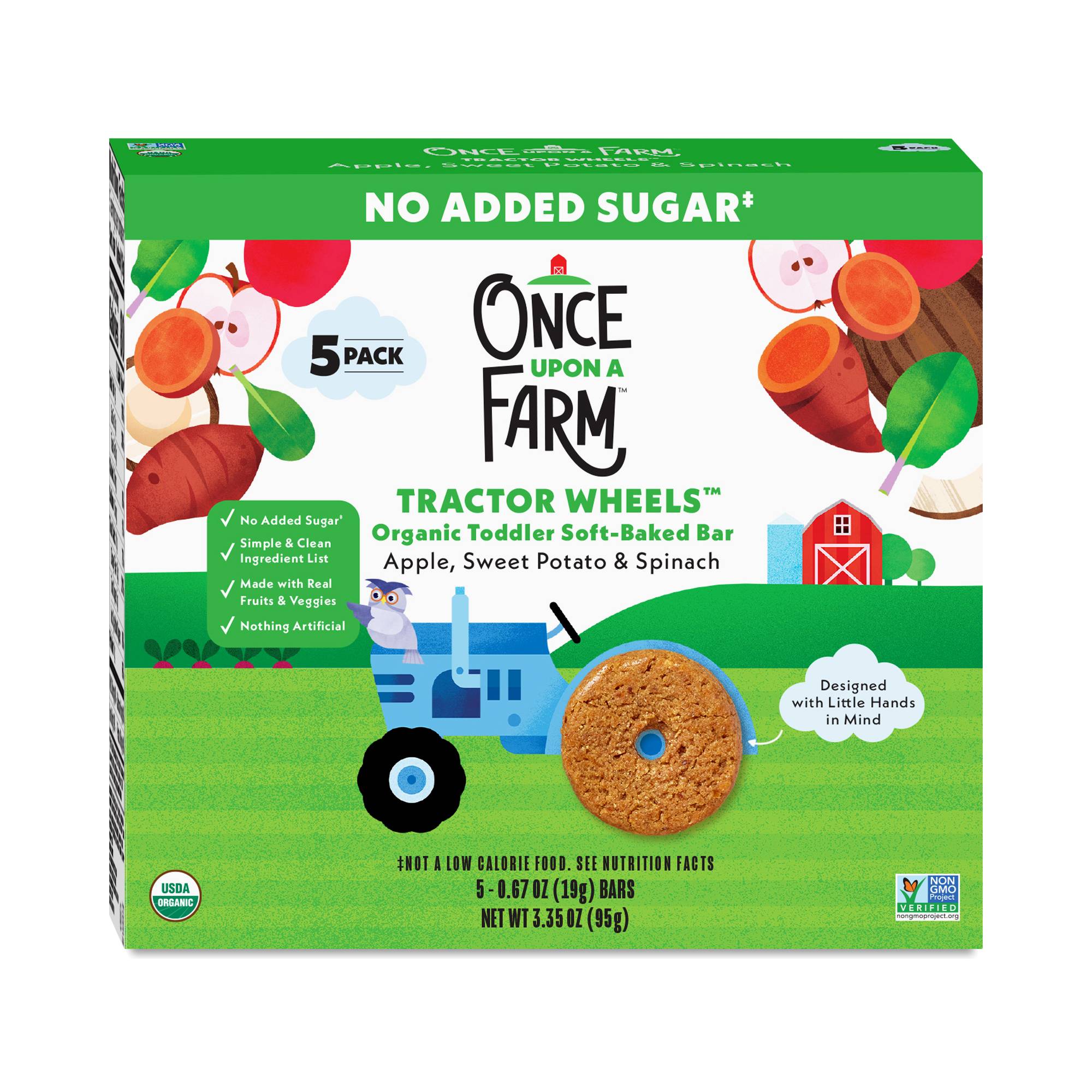 Soft-Baked Tractor Wheels, Apple, Sweet Potato & Spinach