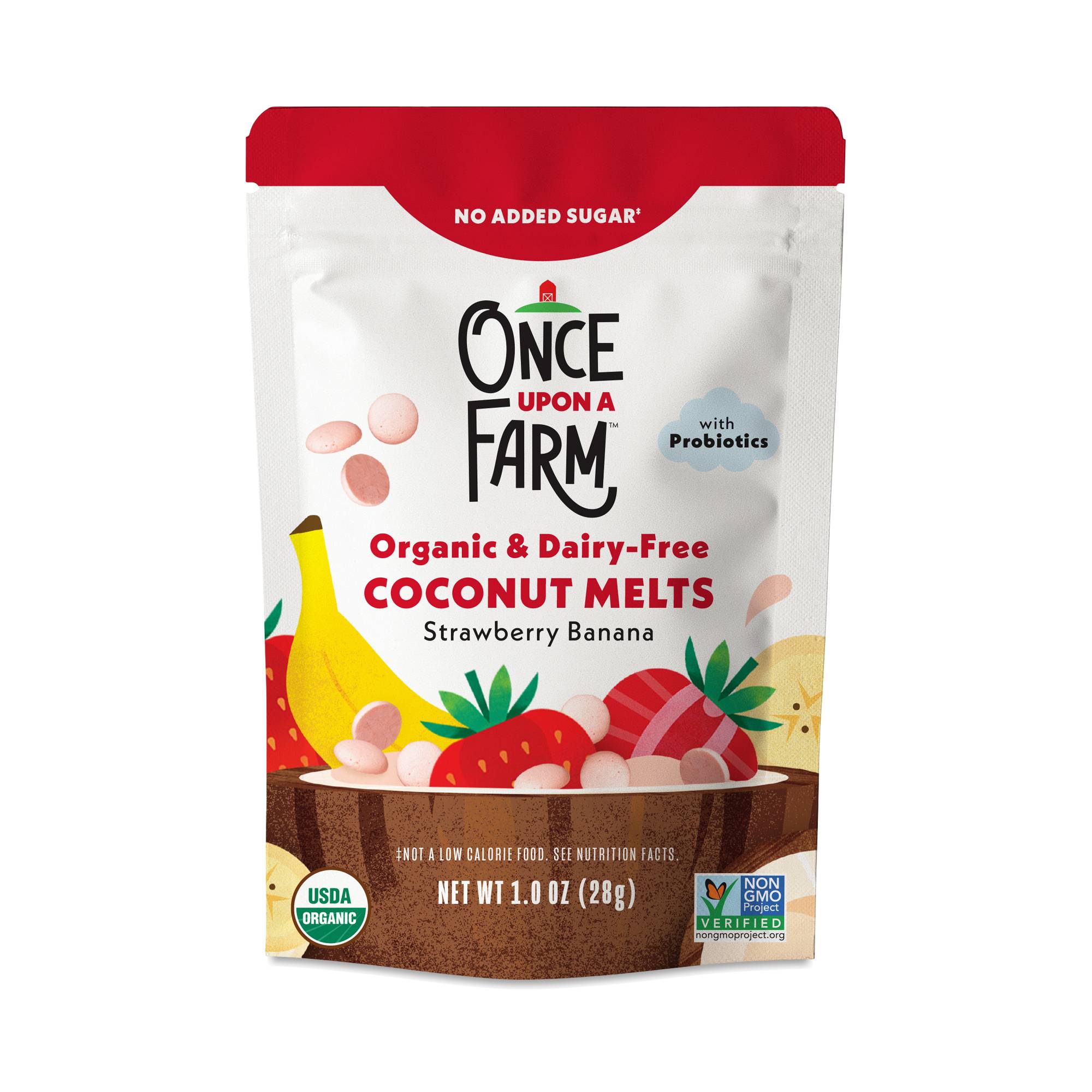 Organic & Dairy-Free Coconut Melts, Strawberry Banana