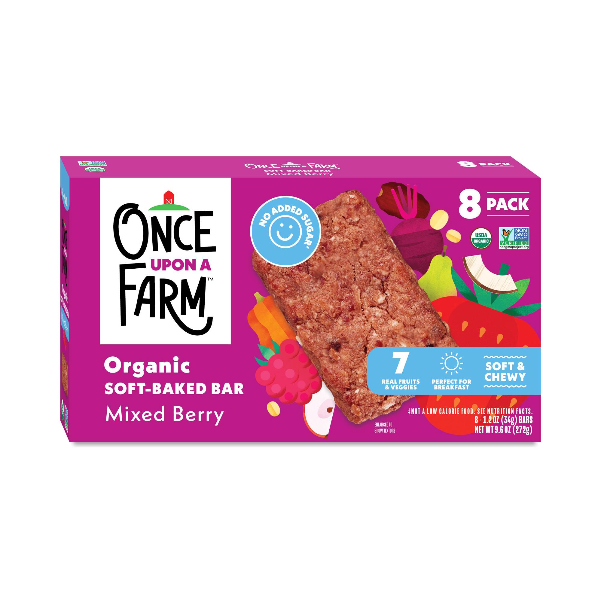 Organic Soft-Baked Bar, Mixed Berry, Value Size