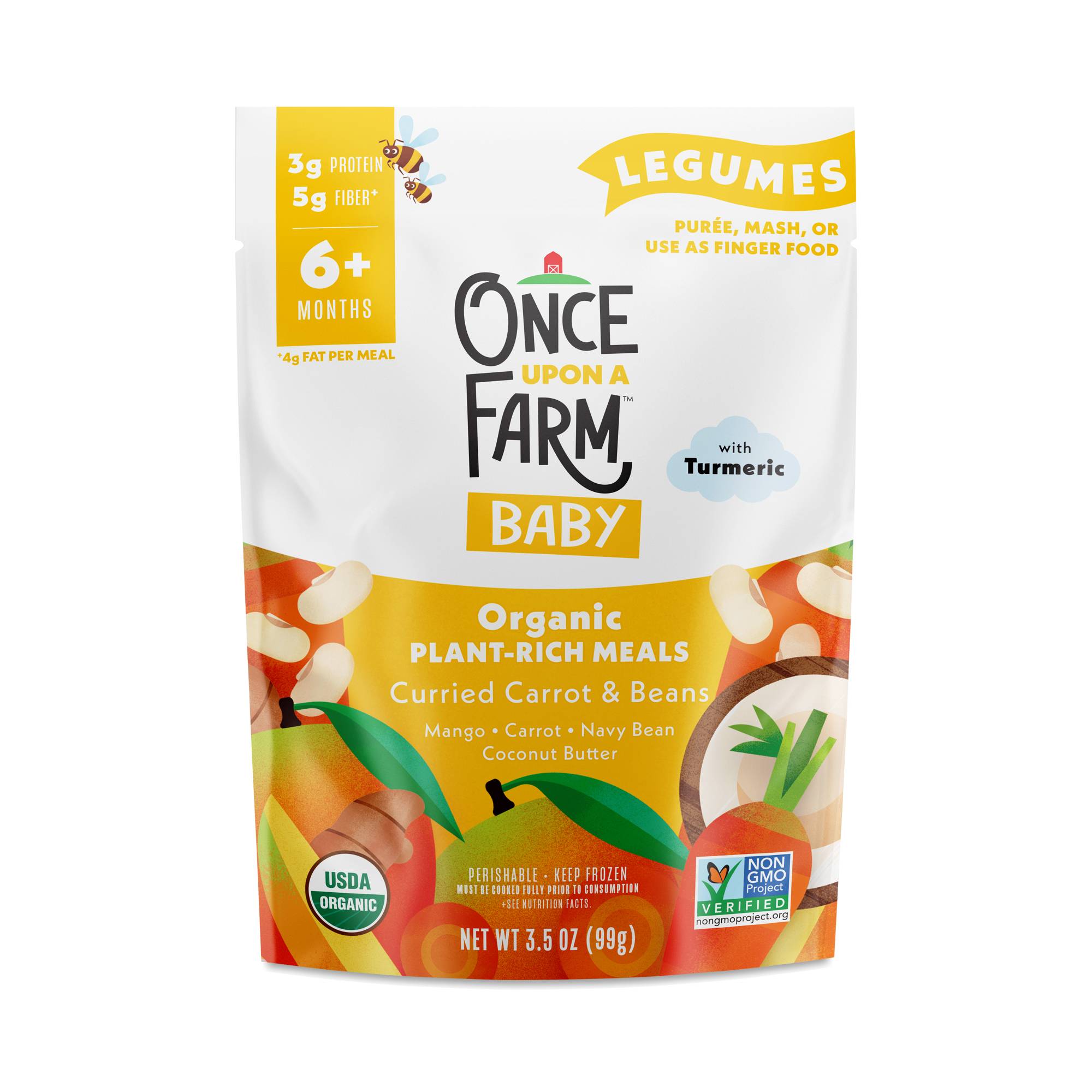 Organic Plant-Rich Meals, Curried Carrot & Beans