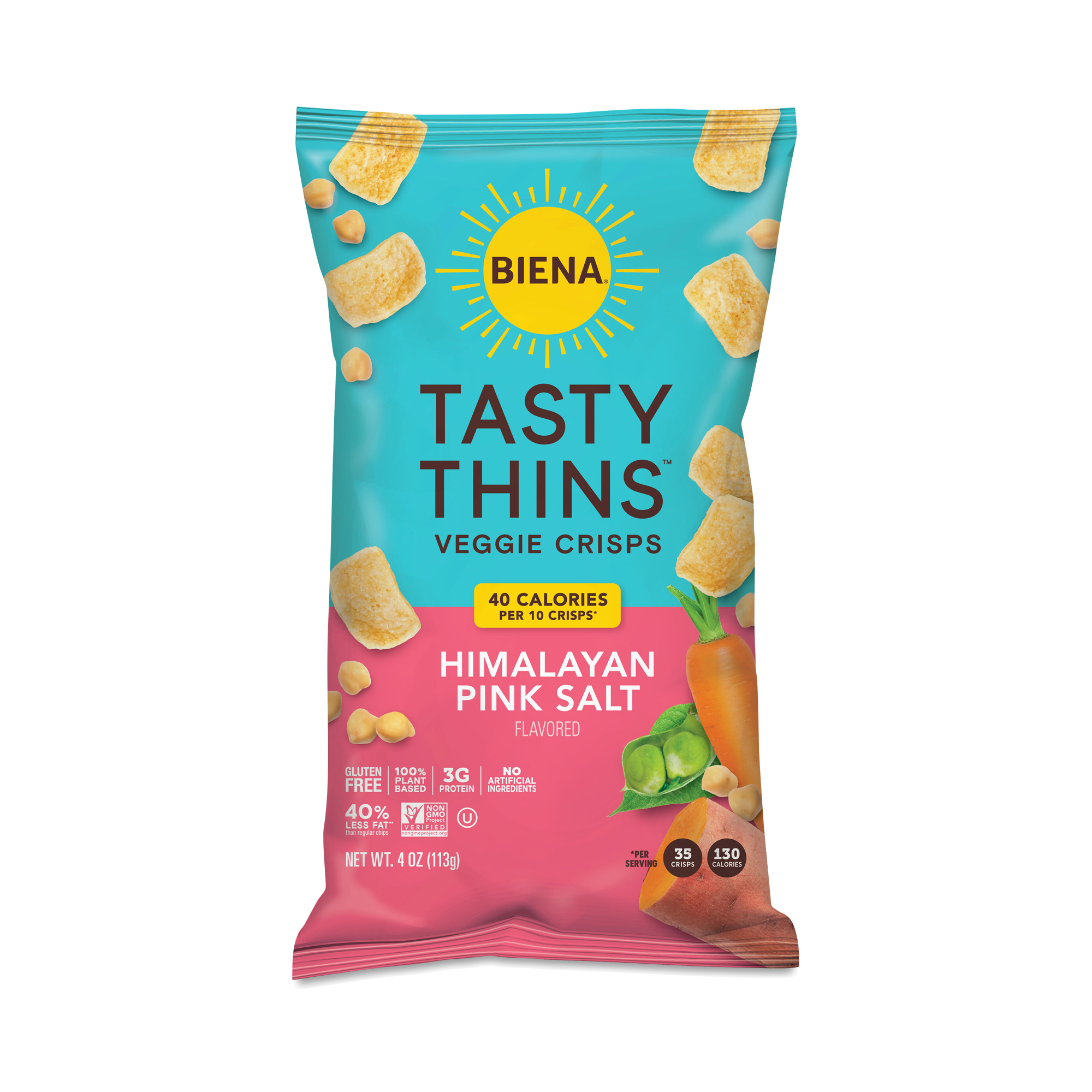 Biena Tasty Thins Chickpea Veggie Crisps, Sea Salt Thrive Market
