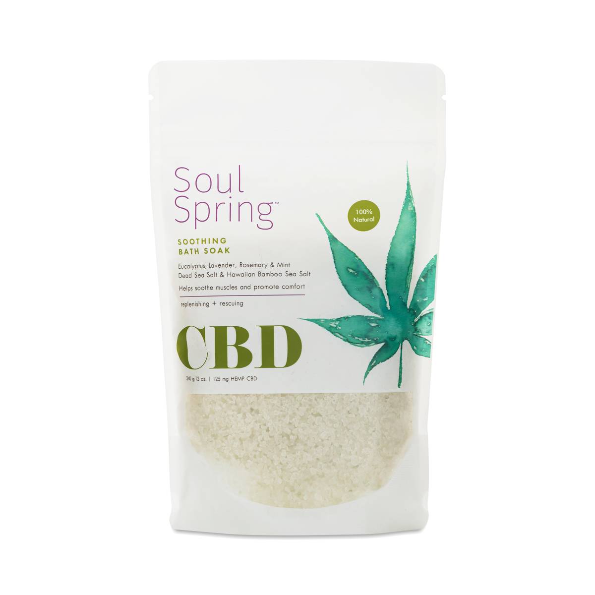 SoulSpring Soothing CBD Bath Soak, 125 mg Thrive Market