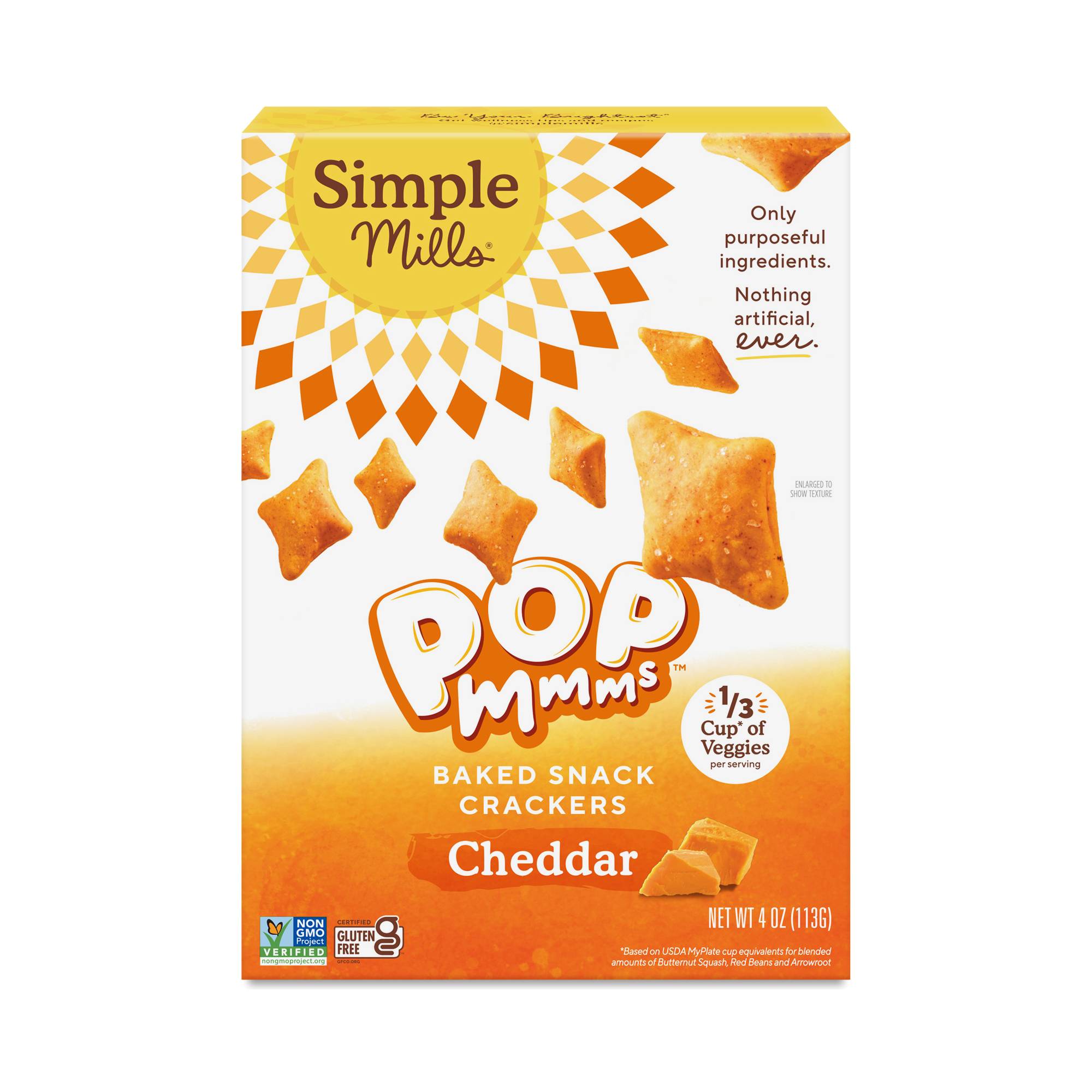 Pop Mmms Baked Snack Crackers, Cheddar