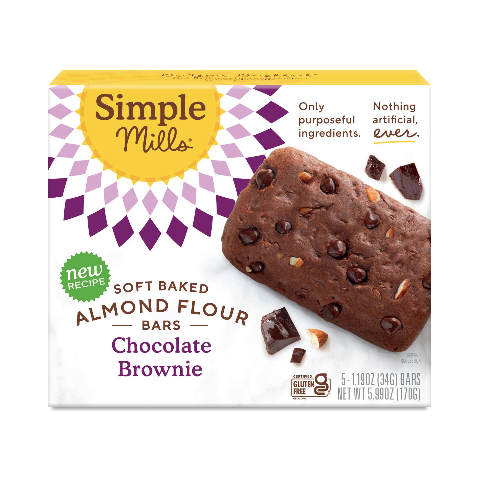 Soft Baked Almond Flour Bars, Chocolate Brownie
