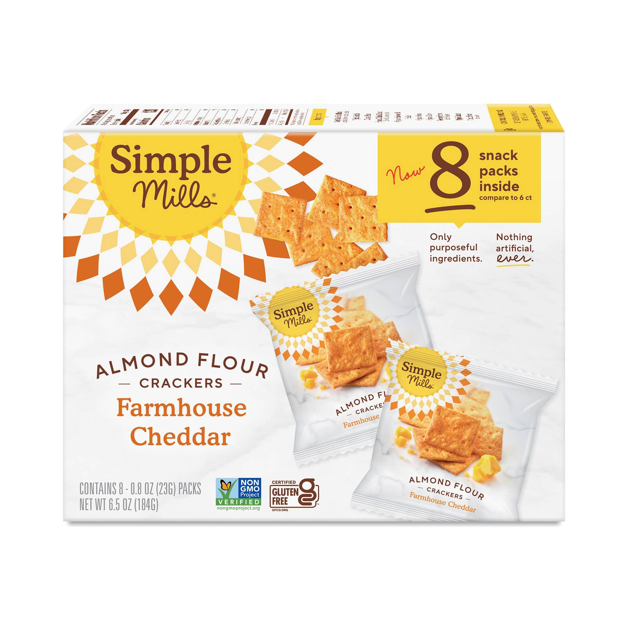 Almond Flour Crackers, Farmhouse Cheddar, Snack Packs