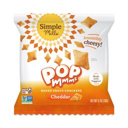 Pop Mmms Baked Snack Crackers, Cheddar, Snack Packs