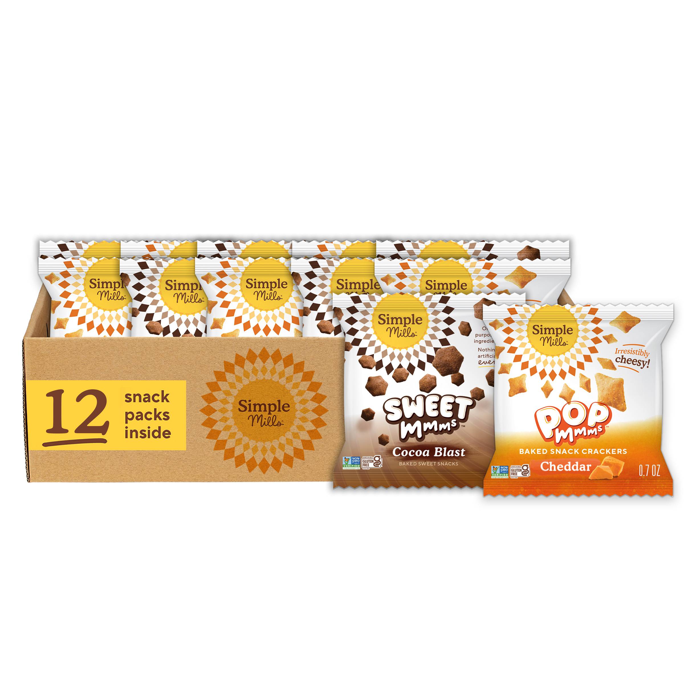 Pop Mmms Cheddar & Sweet Mmms Cocoa Blast, Variety Snack Pack
