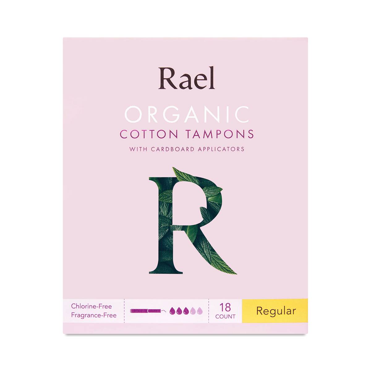 Organic Cotton Tampons with Cardboard Applicators, Regular