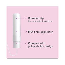 Organic Cotton Tampons, Regular & Super with BPA Free Applicators