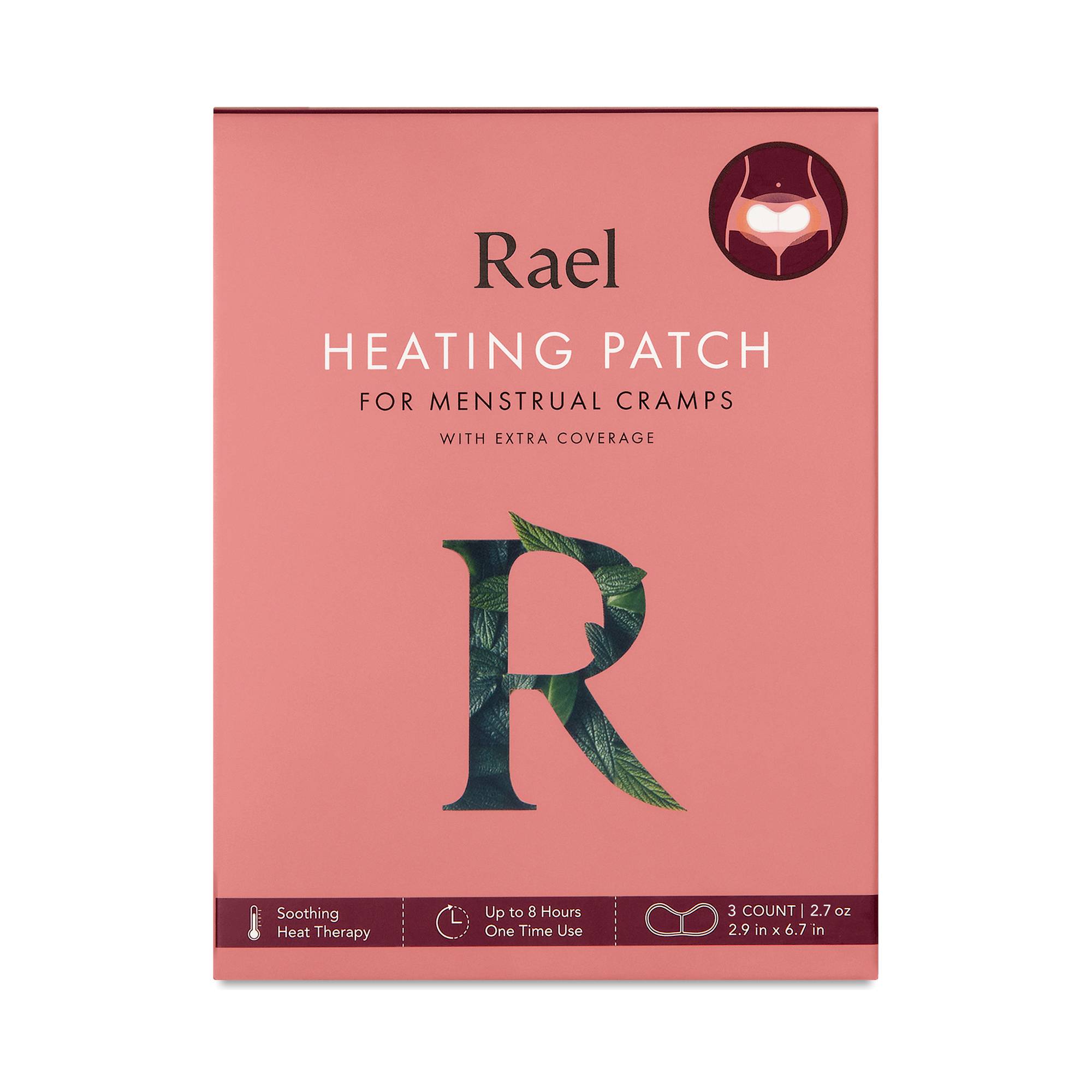 Rael Heating Patch for Menstrual Cramps with Extra Coverage