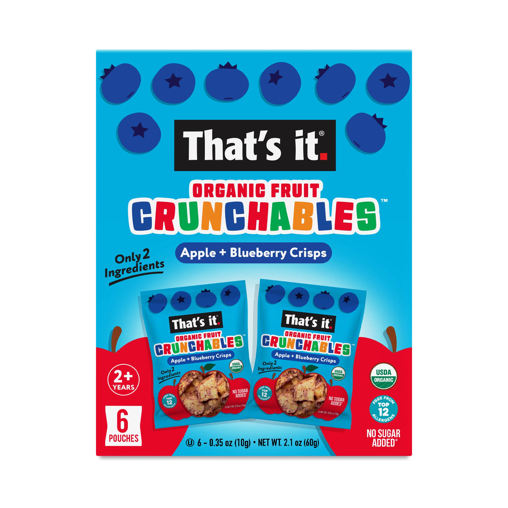 Fruit Crunchables, Apple & Blueberry Crisps