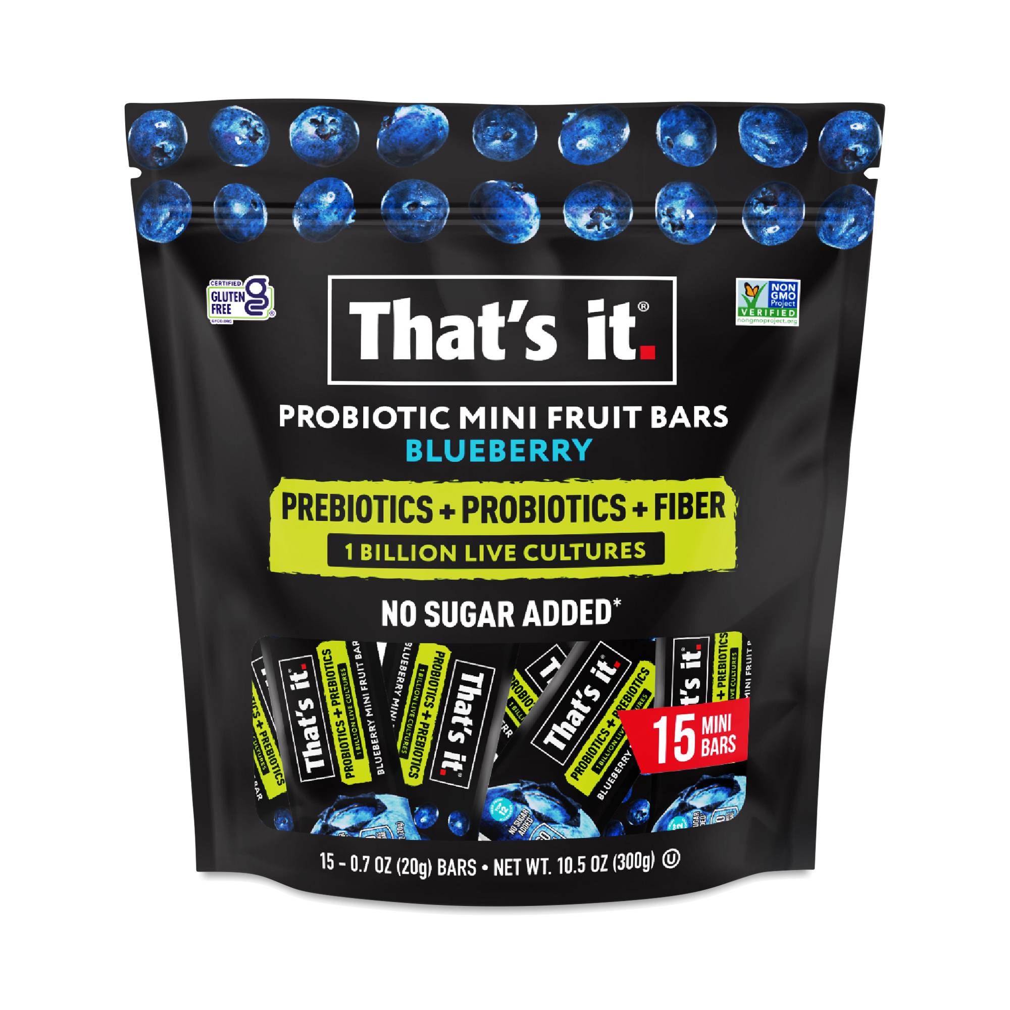 Probiotic Mini Fruit Bars, Blueberry