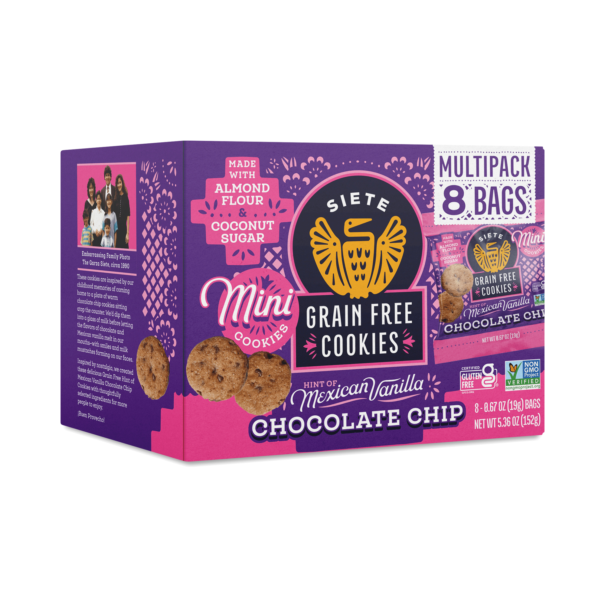 Siete Grain Free Cookies, Chocolate Chip & Mexican Vanilla, Snack