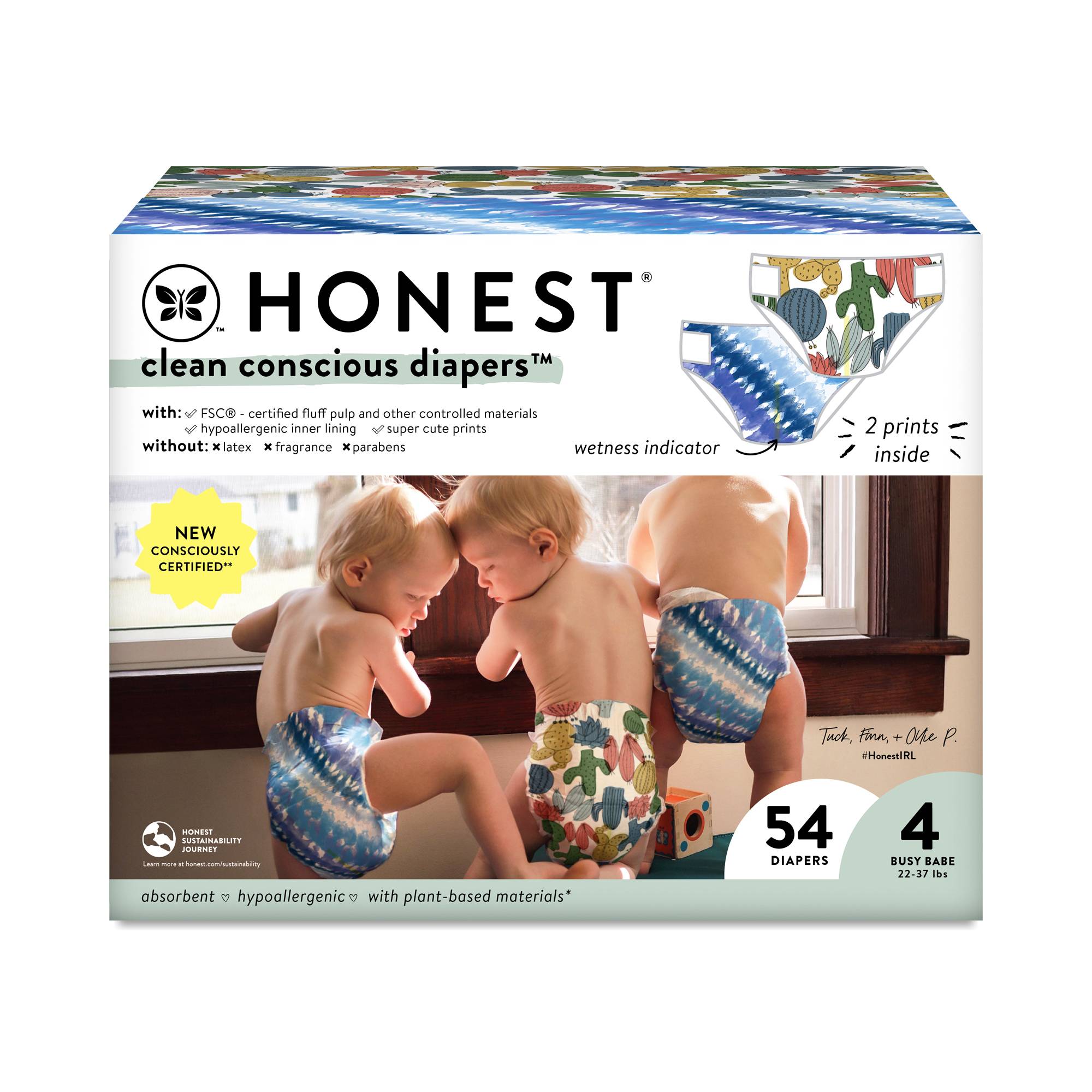 Club Box Diapers, Size 4, Tie-Dye For + Cactus Cuties