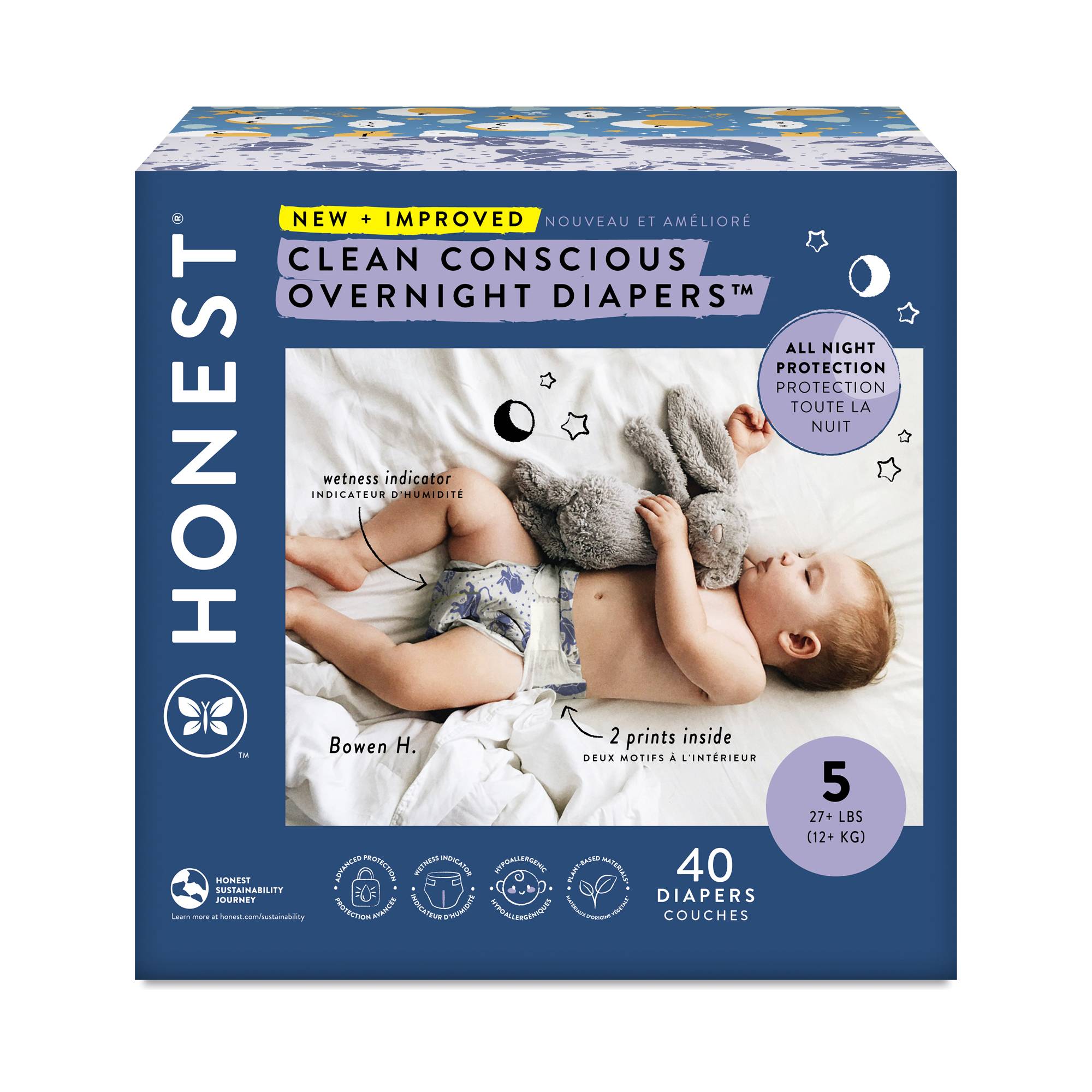 Club Box Overnight Diapers, Size 5