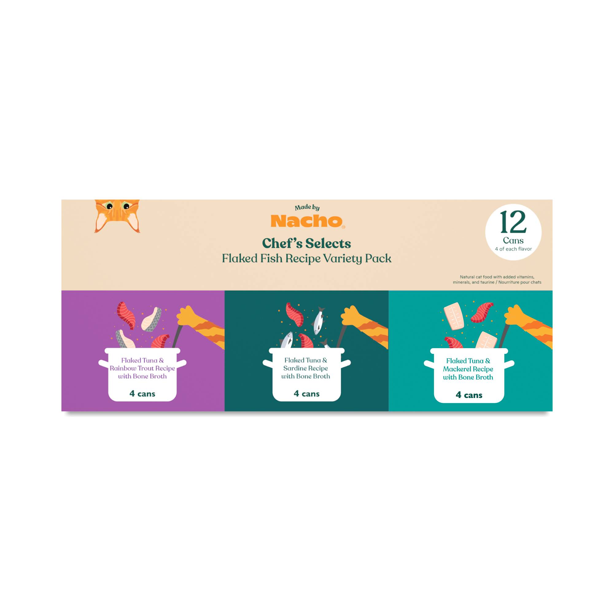 Flaked Fish Recipe Canned Cat Food, Variety Pack