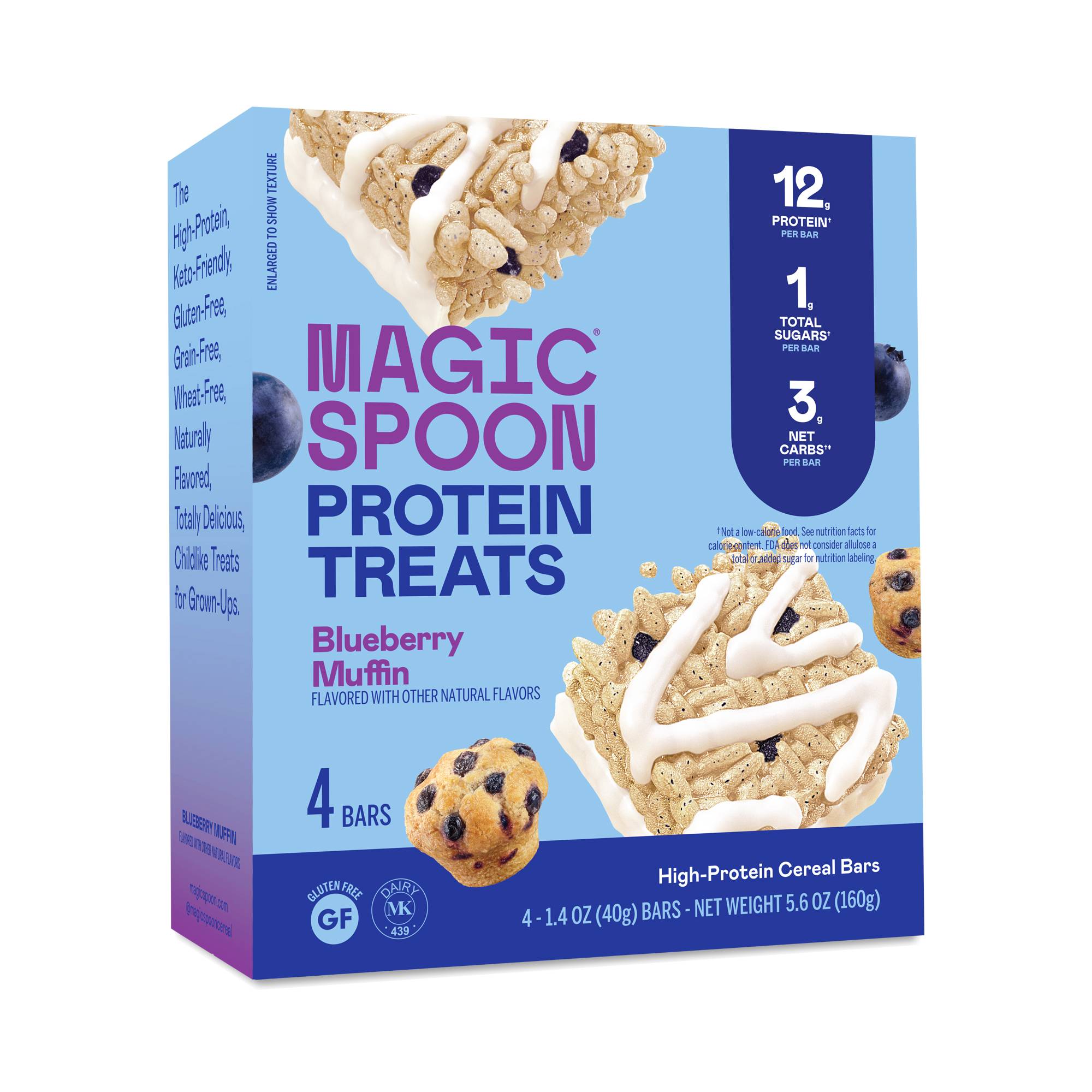 Protein Cereal Bar Treats, Blueberry Muffin
