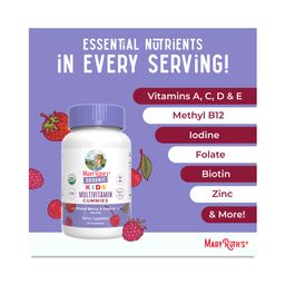 Kids Organic Multivitamin Gummies, Mixed Berry & Cherry