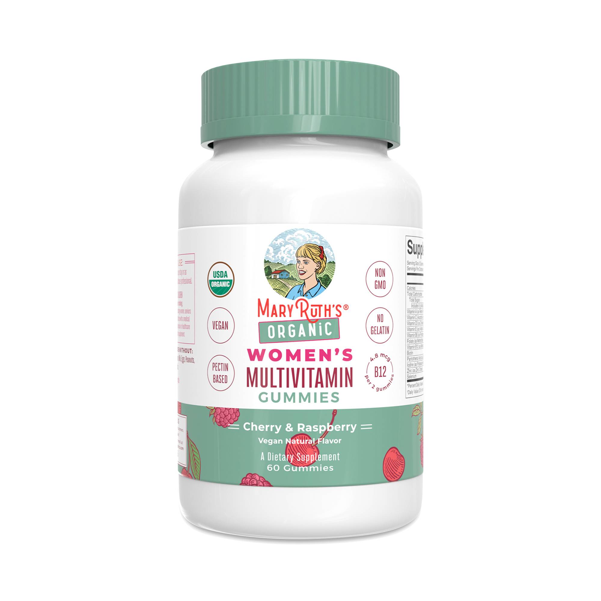 Women's Organic Multivitamin Gummies, Cherry & Raspberry