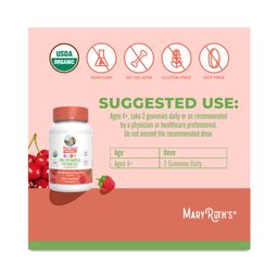 Kids Organic Multivitamin & Postbiotics Gummies, Mixed Berry & Cherry