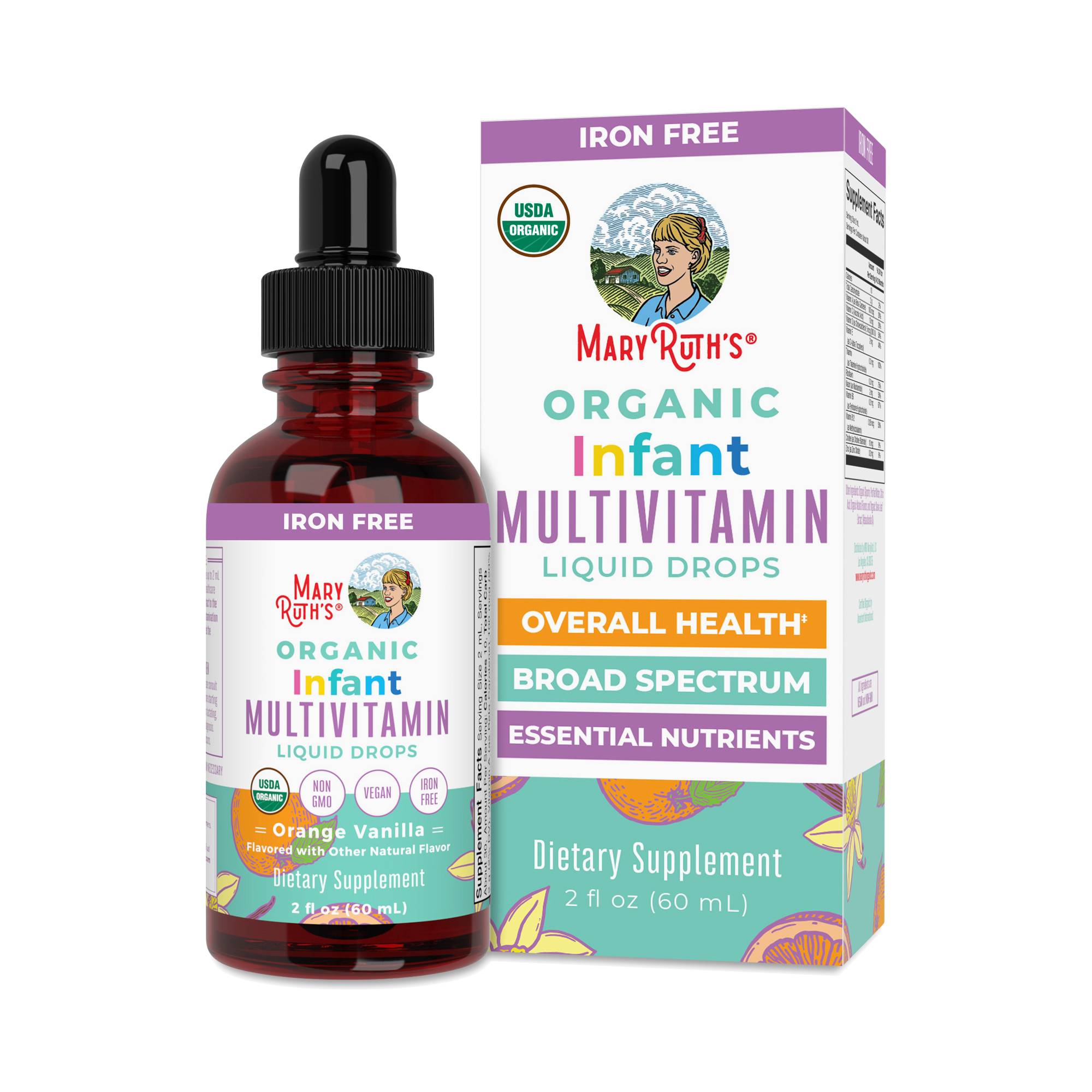 Infant Multivitamin Liquid Drops, Orange Vanilla