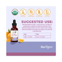 Organic Toddler Multivitamin Liquid Drops, Orange Vanilla