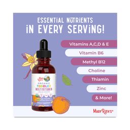 Organic Toddler Multivitamin Liquid Drops, Orange Vanilla