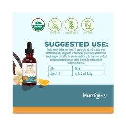 Organic Toddler Multivitamin Iron Liquid Drops, Orange Vanilla
