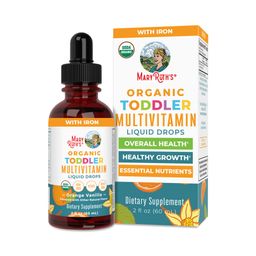 Organic Toddler Multivitamin Iron Liquid Drops, Orange Vanilla