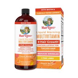 Liquid Morning Multivitamin & Hair Growth, Peach Mango, 30 fl oz